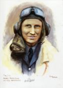 Battle of Britain. 8x12 inch print signed by 56 Squadron Battle of Britain pilot Sqn Ldr Herbert