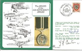 Rod Learoyd and Sqn Ldr T F Carter signed The Award of the Air Efficiency Award cover RAF(DM)13. 13p