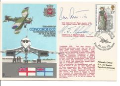 Concorde scarce Navy cover 002, flown by Concorde and signed by Admiral Sr Peter Austin & Capt