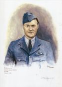Battle of Britain. 8x12 inch print signed by 87 Squadron Battle of Britain pilot Officer Frank (