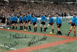 Manchester City Football Autographed 12 X 8 Photo, A Superb Image Depicting The Manchester City Team