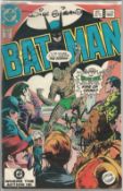 Adam West, Dick Giordano and Len Wein signed Batman comic. Signed on front cover. Good Condition.