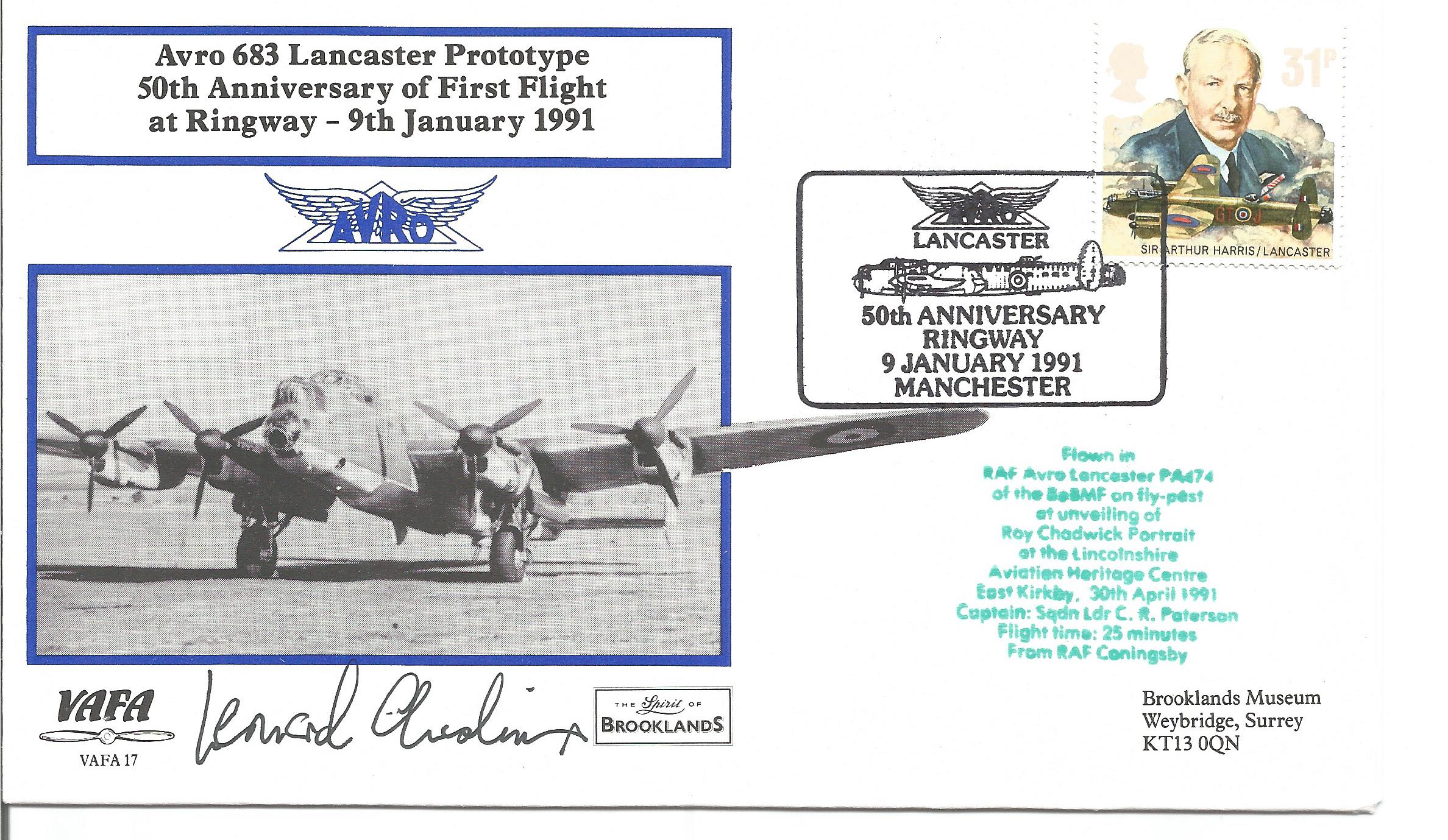 Leonard Cheshire VC 617 Sqn signed VAFA WW2 Lancaster bomber cover, flown on PA474. Good