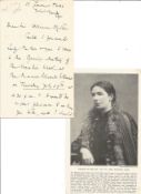 Mary Augusta Ward Als. 1851-1920. Novelist. Good Condition. All signed pieces come with a