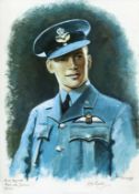 Battle of Britain. 8x12 inch print signed by 64 Squadron Battle of Britain pilot Officer Percival