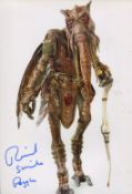 Star Wars. Nice 8x12 photo signed by Star Wars actor Richard Stride (Poggle). Good Condition. All
