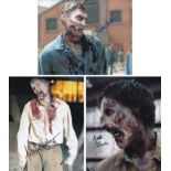 Blowout Sale! Lot of 3 Walking Dead hand signed 10x8 photos. This beautiful lot of 3 hand-signed