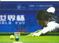 Snooker Zhou Yuelong 12x8 signed colour photo. Good Condition. All signed pieces come with a