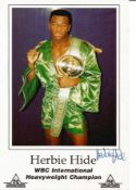Boxing Herbie Hide signed 6x4 Matchroom colour promo photo. British former professional boxer who