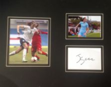 Football Jill Scott 20x16 mounted signature piece includes two colour photos in action for England