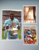 Football Yaya Toure 20x16 mounted signature piece picturing Toure in action for Manchester City in
