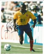 Football Faustino Asprilla 10x8 signed colour photo pictured in action for Columbia. Faustino Hernán