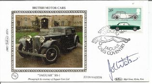Motor Racing John Watson signed Benham FDC British Motor Cars Jaguar SS-1 PM Sixty Years of Jaguar