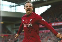 Football Xherdan Shaqiri signed 12x8 colour photo pictured while playing for Liverpool F. C. Good