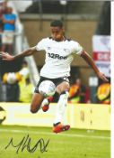 Football Max Lowe signed 12x8 colour photo pictured in action for Derby County. Good Condition.