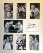 Boxing Jake LaMotta Raging Bull 20x16 mounted signature piece includes 7 superb black and white