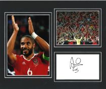 Football Ashley Williams 12x10 mounted signature piece includes two colour photos while on duty with