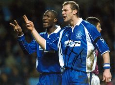Football Duncan Ferguson signed 16x12 signed colour photo pictured while playing for Everton. Duncan