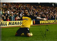 Football Troy Deeney 12x8 signed colour photo pictured playing for Watford. Troy Matthew Deeney (