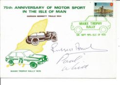 Motor Racing Russell Brooks and Paul White signed commemorative envelope 75th Anniversary of Motor