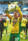 Football Max Aarons signed 12x8 colour photo pictured with the League Championship trophy for