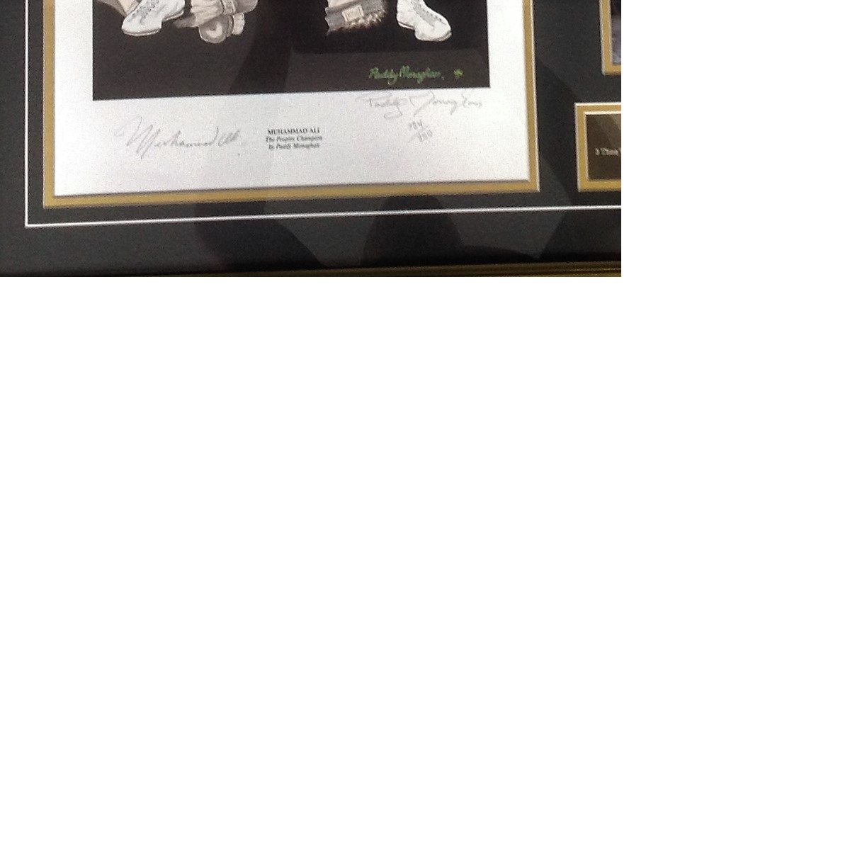 Boxing Muhammad Ali 30x29 mounted and framed print signed in pencil by the Greatest and the artist - Image 2 of 2