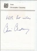 Athletics Chris Chataway 5x4 signature piece. Sir Christopher John Chataway (31 January 1931 - 19
