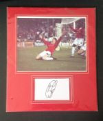 Football Ole Gunnar Solskjær 14x12 mounted signature piece includes colour photo after scoring in