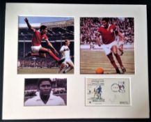 Football Eusebio 20x16 mounted signature piece includes rare European Cup Final Manchester United