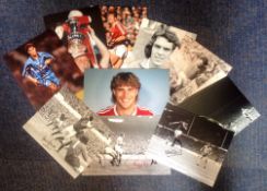 Football Manchester United collection 10 signed photos from Old Trafford legends name include Joe