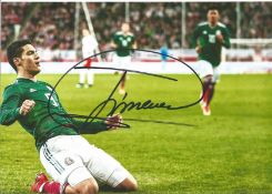 Football Raúl Jiménez signed 12x8 colour photo pictured celebrating while playing for Mexico. Good
