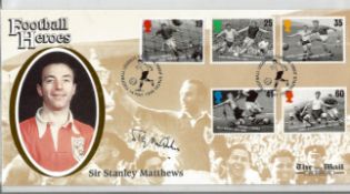 Football Sir Stanley Mathews signed Mail on Sunday Football Heroes FDC PM Football Legends Stoke