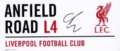 Football Jurgen Klopp signed Anfield Road L4 Liverpool Football Club commemorative metal road
