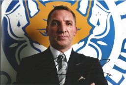Football Brendan Rodgers signed 8x12 colour photo pictured as manager of Leicester City. Good
