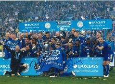 Football Claudio Ranieri and Jamie Vardy signed 16x12 colour photo pictured celebrating after
