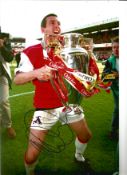 Football Nigel Winterburn 12x8 colour photo pictured with the Premier League Trophy during his