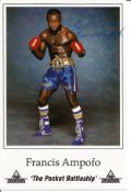 Boxing Francis Ampofo signed 6x4 Matchroom colour promo photo. Francis "The Pocket Battleship"