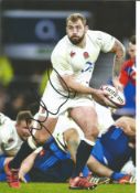 Rugby Joe Marler 12x8 signed colour photo pictured in action for England. Good Condition. All signed