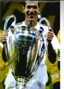 Football Zinedine Zidane 12x8 signed colour photo pictured with the champions league trophy while