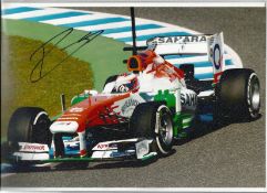Motor Racing Paul Di Resta signed 12x8 colour photo pictured driving for Force India in Formula