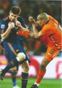 Football Nigel De Jong signed 12x8 colour photo pictured playing for Holland. Good Condition. All