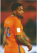 Football Jeremain Lens signed 12x8 colour photo pictured playing for Holland. Good Condition. All