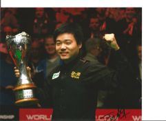 Snooker Ding Junhui 12x8 signed colour photo. Good Condition. All signed pieces come with a