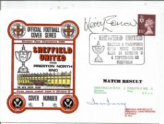 Football Tom Finney and Keith Edwards signed commerative FDC Sheffield United versus Preston North