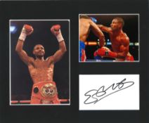 Boxing Kell Brook 12x10 mounted signature piece includes two colour photos and a signed album page