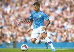 Football Joao Pedro Cavaco Cancelo signed 12x8 colour photo pictured in action for Manchester