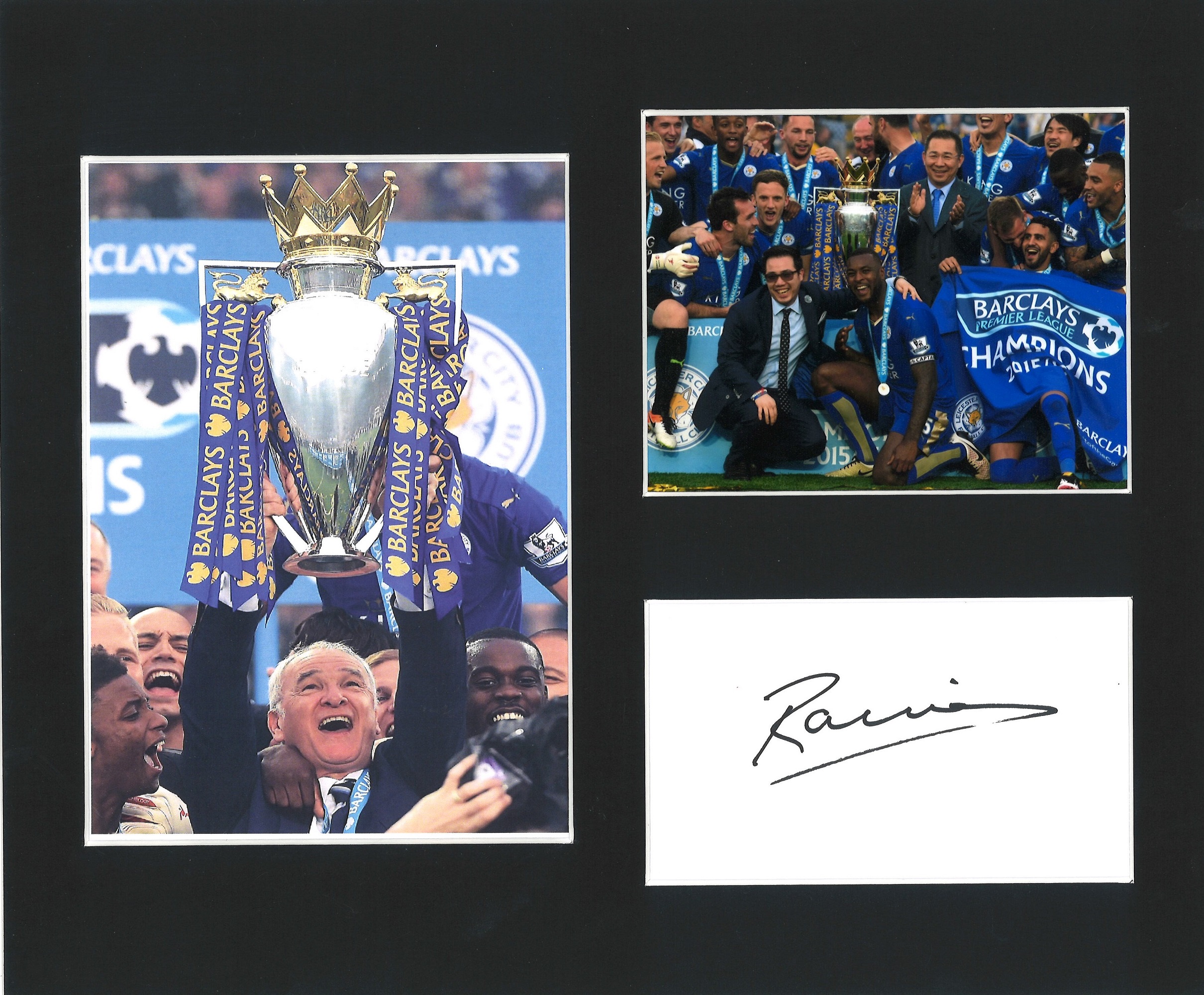 Football Claudio Ranieri 12x10 mounted signature piece includes two colour photos during his time