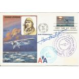Baron Coppens Of Houthust signed flown Charles Lindbergh FDC No 986 of 1300. Flown in boing 707