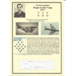 Air Commodore Roger Leslie Topp AFC** signature piece. Set into superb A4 descriptive page. Good