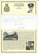 Group Captain Patrick Foss OBE handwritten letter handwritten letter. WW2 RAF Battle of Britain